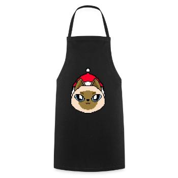 Noël siamois pixélisé - Drôle - Tablier de cuisine - noir - Devant - AI Model Male 185 dark (185cm)