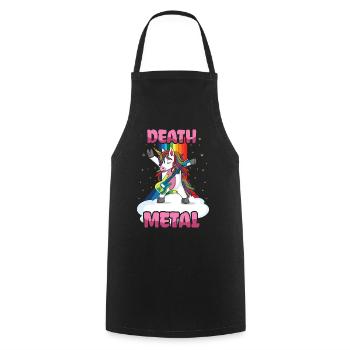 Rocker Licorne Arc-en-ciel Metal Music Lover Guitariste - Tablier de cuisine - noir - Devant - AI Model Male 185 dark (185cm)