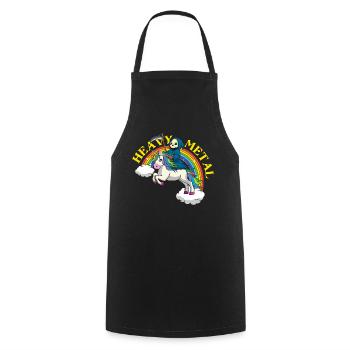 Skeleton Licorne Arc-en-ciel Metal Musique Heavy Rock - Tablier de cuisine - noir - Devant - AI Model Male 185 dark (185cm)
