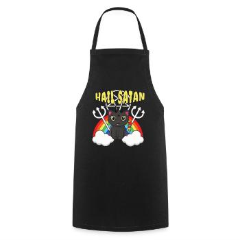 Kawaii Satan Arc-en-ciel Diable Metal Musique Amateur de Rock - Tablier de cuisine - noir - Devant - AI Model Male 185 dark (185cm)