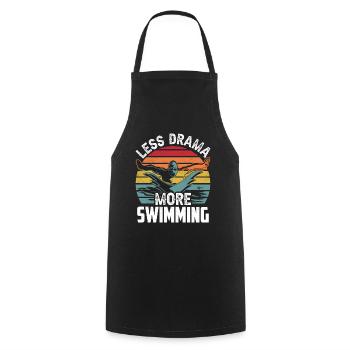 Weniger Drama Mehr Schwimmen Schwimmer Sprüche - Kochschürze - Schwarz - Vorne - AI Model Male 185 dark (185cm)