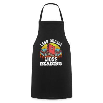 Less drama Read more Motivation Sayings Hobby - Cooking Apron - black - Front - AI Model Male 185 dark (185cm)