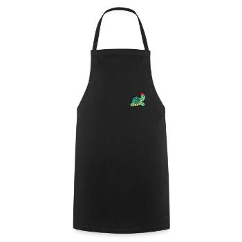 Noël de tortue pixélisée - Drôle - Tablier de cuisine - noir - Devant - AI Model Male 185 dark (185cm)