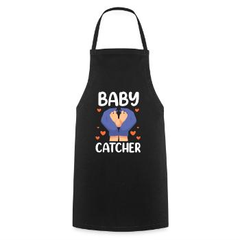 Babyfänger Beruf Hebamme Geburtshilfe Hebammen - Kochschürze - Schwarz - Vorne - AI Model Male 185 dark (185cm)