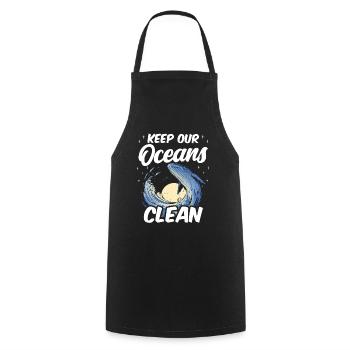 Keep Our Oceans Clean See Ocean Protection - Cooking Apron - black - Front - AI Model Male 185 dark (185cm)