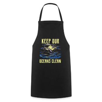 Keep Our Oceans Clean Ocean Protection Lake - Cooking Apron - black - Front - AI Model Male 185 dark (185cm)