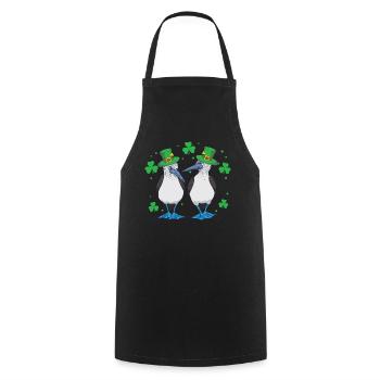 St. Patrick's Day Blue-footed Gannet Bird - Cooking Apron - black - Front - AI Model Male 185 dark (185cm)