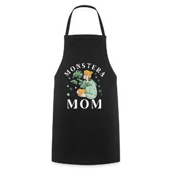 Maman Monstera - Tablier de cuisine - noir - Devant - AI Model Male 185 dark (185cm)