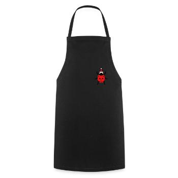 Ladybug pixelated Christmas - Funny - Cooking Apron - black - Front - AI Model Male 185 dark (185cm)