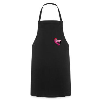 Flamingo Pixelated Christmas - Funny Flamingo - Cooking Apron - black - Front - AI Model Male 185 dark (185cm)