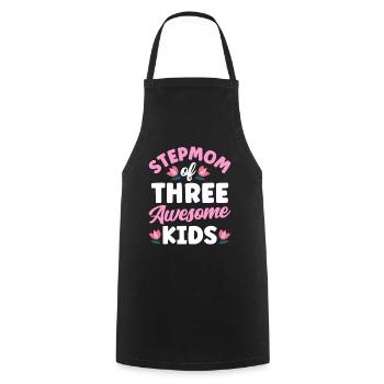 Belle-mère de trois grands enfants - Tablier de cuisine - noir - Devant - AI Model Male 185 dark (185cm)