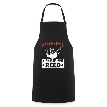 Bagpipes - That's All I Reed - Scottish - Cooking Apron - black - Front - AI Model Male 185 dark (185cm)