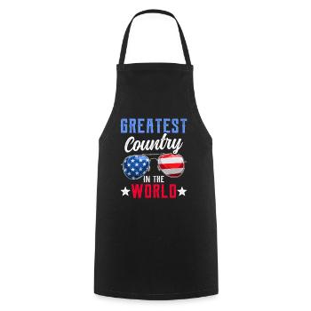 The greatest country in the world USA America US - Cooking Apron - black - Front - AI Model Male 185 dark (185cm)