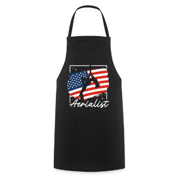Aerialist - Aerial Yoga and Aerial Silk Acrobatics - Cooking Apron - black - Front - AI Model Male 185 dark (185cm)