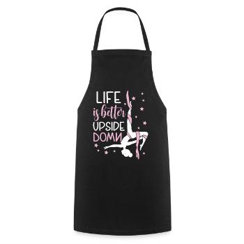 Aerialist - Aerial Yoga and Aerial Silk Acrobatics - Cooking Apron - black - Front - AI Model Male 185 dark (185cm)