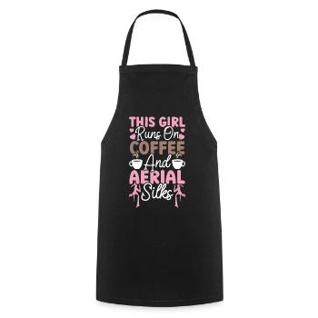Aerialist - Aerial Yoga and Aerial Silk Acrobatics - Cooking Apron - black - Front - AI Model Male 185 dark (185cm)