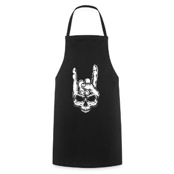 Bone Rocker Skeleton Rock Metal Music Love Rock - Cooking Apron - black - Front - AI Model Male 185 dark (185cm)