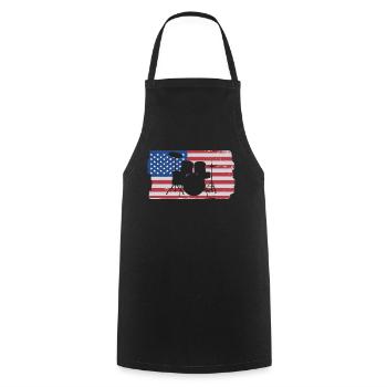Musicien de batterie - Tablier de cuisine - noir - Devant - AI Model Male 185 dark (185cm)