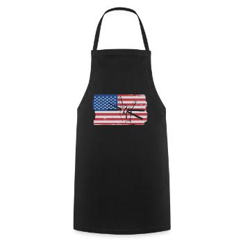 Musicien de batterie - Tablier de cuisine - noir - Devant - AI Model Male 185 dark (185cm)