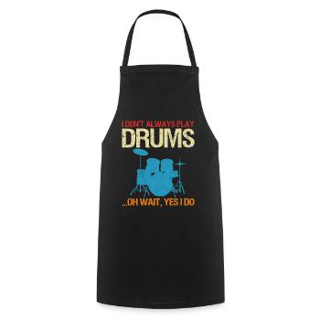 Musicien de batterie - Tablier de cuisine - noir - Devant - AI Model Male 185 dark (185cm)