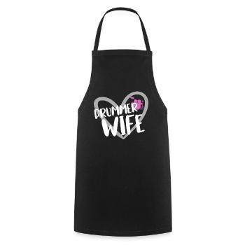musicien de batterie - Tablier de cuisine - noir - Devant - AI Model Male 185 dark (185cm)