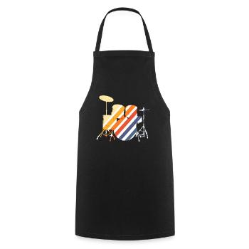Musicien de batterie - Tablier de cuisine - noir - Devant - AI Model Male 185 dark (185cm)
