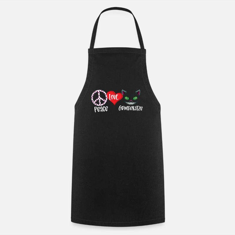 Peace Love Cheshire Chat - Tablier de cuisine - noir