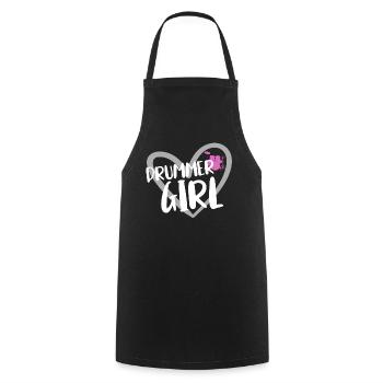 Musicien de batterie - Tablier de cuisine - noir - Devant - AI Model Male 185 dark (185cm)