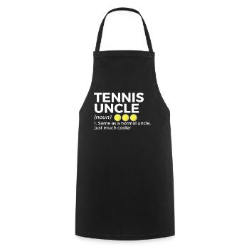 Tennis Geschenk - Kochschürze - Schwarz - Vorne - AI Model Male 185 dark (185cm)