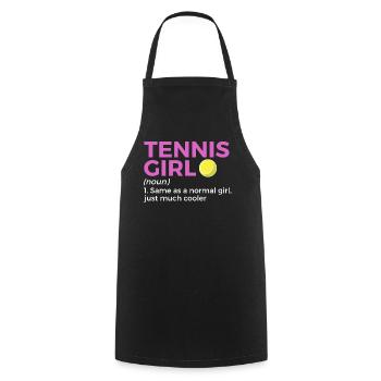 Tennis Geschenk - Kochschürze - Schwarz - Vorne - AI Model Male 185 dark (185cm)