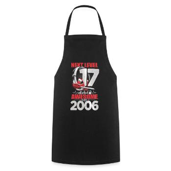 Level Unlocked 17 Years Old 2006 Headset Gaming - Cooking Apron - black - Front - AI Model Male 185 dark (185cm)