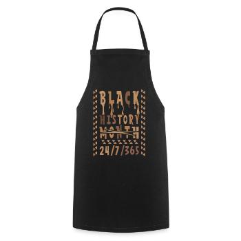 Histoire des Noirs Fierté quotidienne Histoire des Noirs - Tablier de cuisine - noir - Devant - AI Model Male 185 dark (185cm)