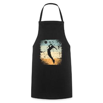 Volleyball - Cooking Apron - black - Front - AI Model Male 185 dark (185cm)