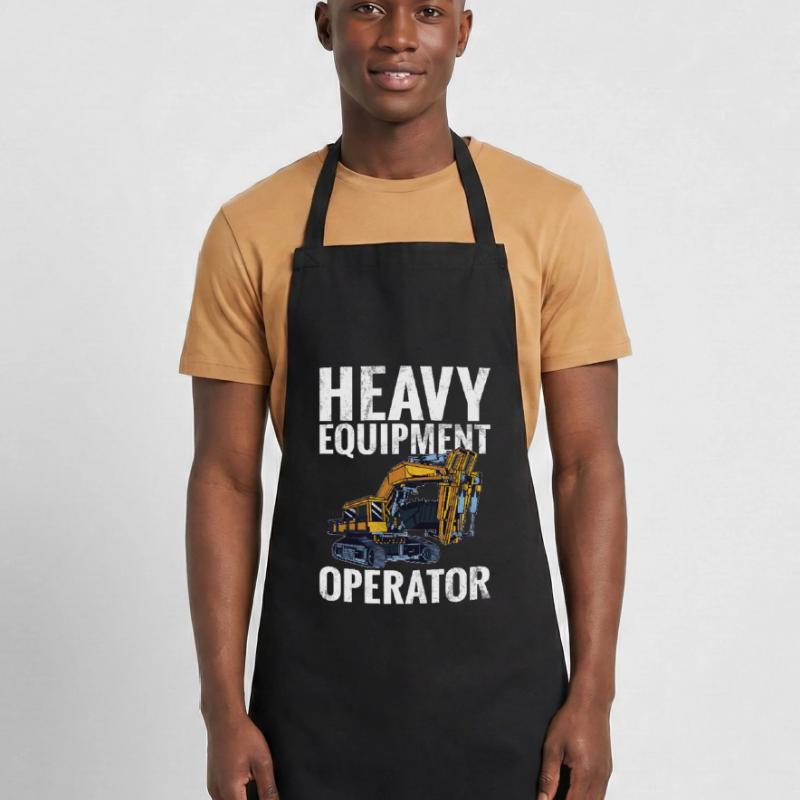 Funny construction workers & construction site excavator drivers Cooking Apron