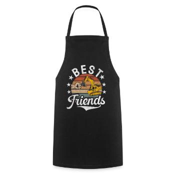 Funny construction workers & construction site excavator drivers - Cooking Apron - black - Front - AI Model Male 185 dark (185cm)