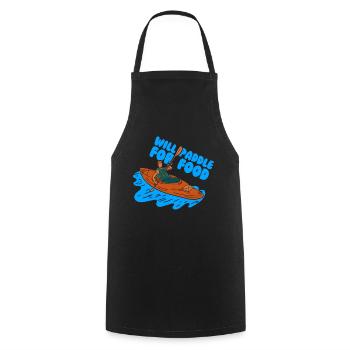 Paddling for Food Kayak Hobby Kayaking - Cooking Apron - black - Front - AI Model Male 185 dark (185cm)