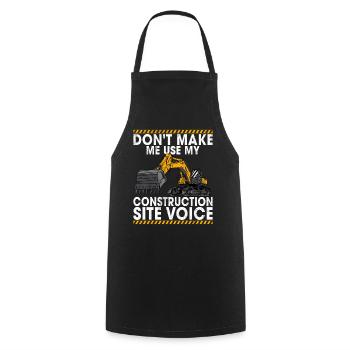 Drôles d’ouvriers de la construction et de conducteurs d’excavatrices de chantier - Tablier de cuisine - noir - Devant - AI Model Male 185 dark (185cm)