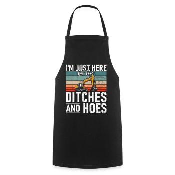 Funny construction workers & construction site excavator drivers - Cooking Apron - black - Front - AI Model Male 185 dark (185cm)