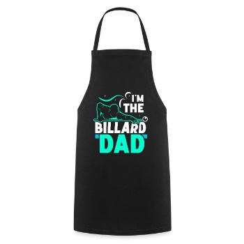 I am the Billiard-Dad Billiard Pool - Cooking Apron - black - Front - AI Model Male 185 dark (185cm)