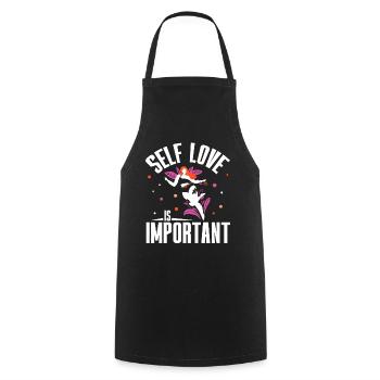 Self-love is important positive Self-love sweet - Cooking Apron - black - Front - AI Model Male 185 dark (185cm)