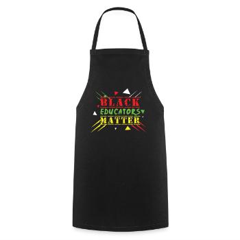 Éducateur noir Fierté enseignante noire Histoire des Noirs - Tablier de cuisine - noir - Devant - AI Model Male 185 dark (185cm)