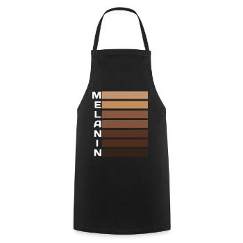 Mélanine Noir Couleurs Fierté Histoire Noire - Tablier de cuisine - noir - Devant - AI Model Male 185 dark (185cm)