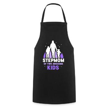 Stepmother of two great children - Cooking Apron - black - Front - AI Model Male 185 dark (185cm)