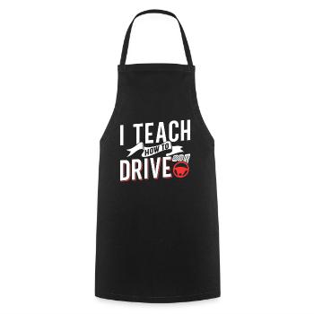 I bring driving to driving instructor driving school - Cooking Apron - black - Front - AI Model Male 185 dark (185cm)