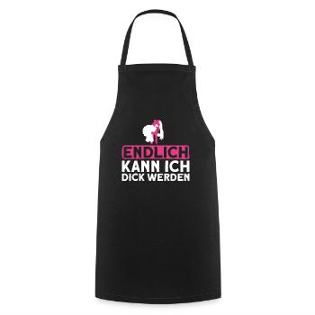 Endlich Kann Ich Dick Werden - Braut JGA - Kochschürze - Schwarz - Vorne - AI Model Male 185 dark (185cm)