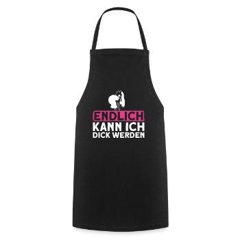 Endlich Kann Ich Dick Werden - Braut JGA - Kochschürze - Schwarz - Vorne - AI Model Male 185 dark (185cm)