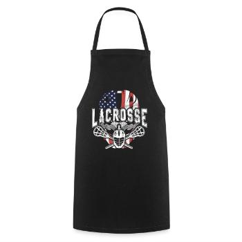 LAX Jersey & Funny Lacrosse Sports Quote - Cooking Apron - black - Front - AI Model Male 185 dark (185cm)
