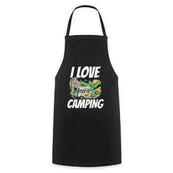 Ich Liebe Camping Camp Camper Campen Campingplatz - Kochschürze - Schwarz - Vorne - AI Model Male 185 dark (185cm)