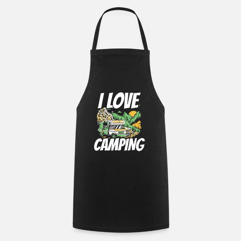 Ich Liebe Camping Camp Camper Campen Campingplatz - Kochschürze - Schwarz