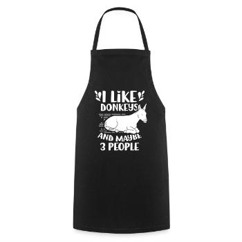 I like donkeys and maybe 3 people farm - Cooking Apron - black - Front - AI Model Male 185 dark (185cm)